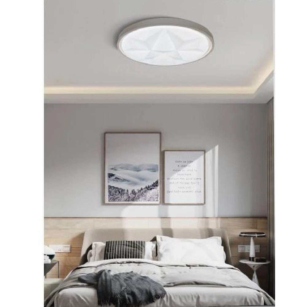 LAMPADARIO DA SOFFITTO PLAFONIERA CON 3 COLORI DI LUCE DESIGN MODERNO 60W PN093C - TrAdE Shop Traesio