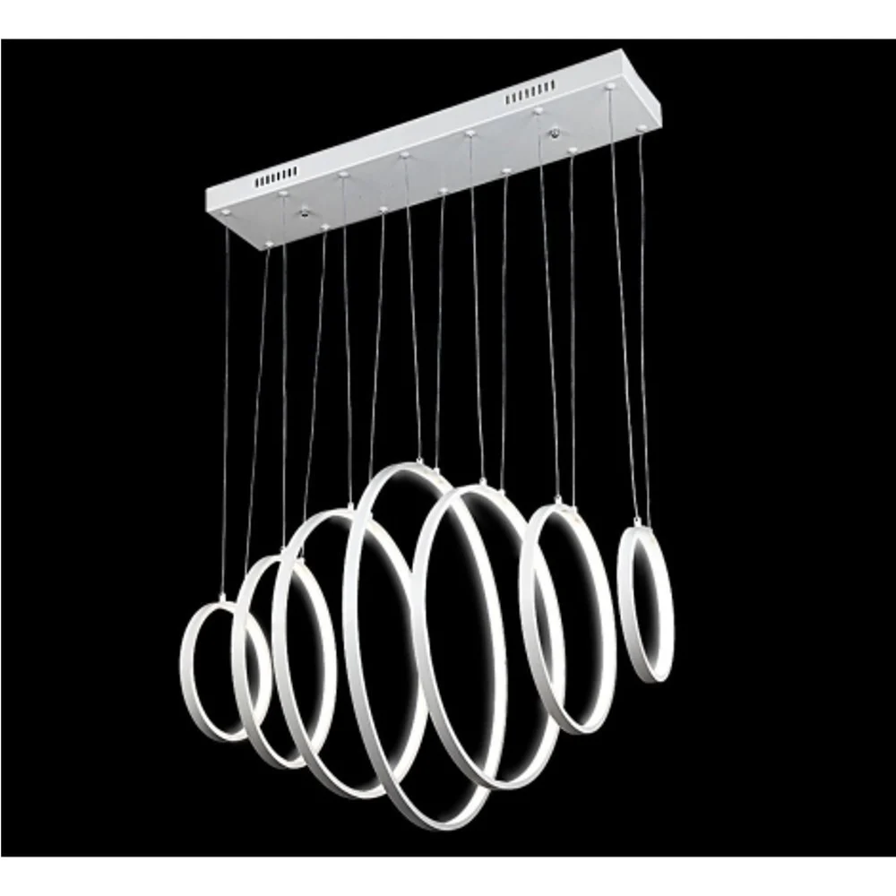 LAMPADARIO LAMPADA SOSPENSIONE ANELLI LUCE LED BIANCO FREDDO SOFFITTO PENDENTE - TrAdE Shop Traesio