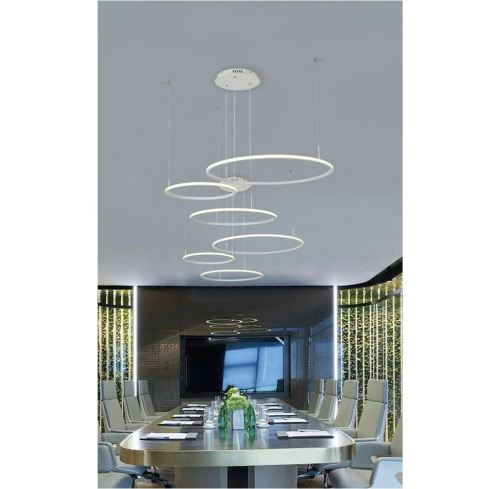 LAMPADARIO LED A SOSPENSIONE MODERNO CON 3 ANELLI 52 W LUCE 6500K 4000K 3000K A16 - TrAdE Shop Traesio
