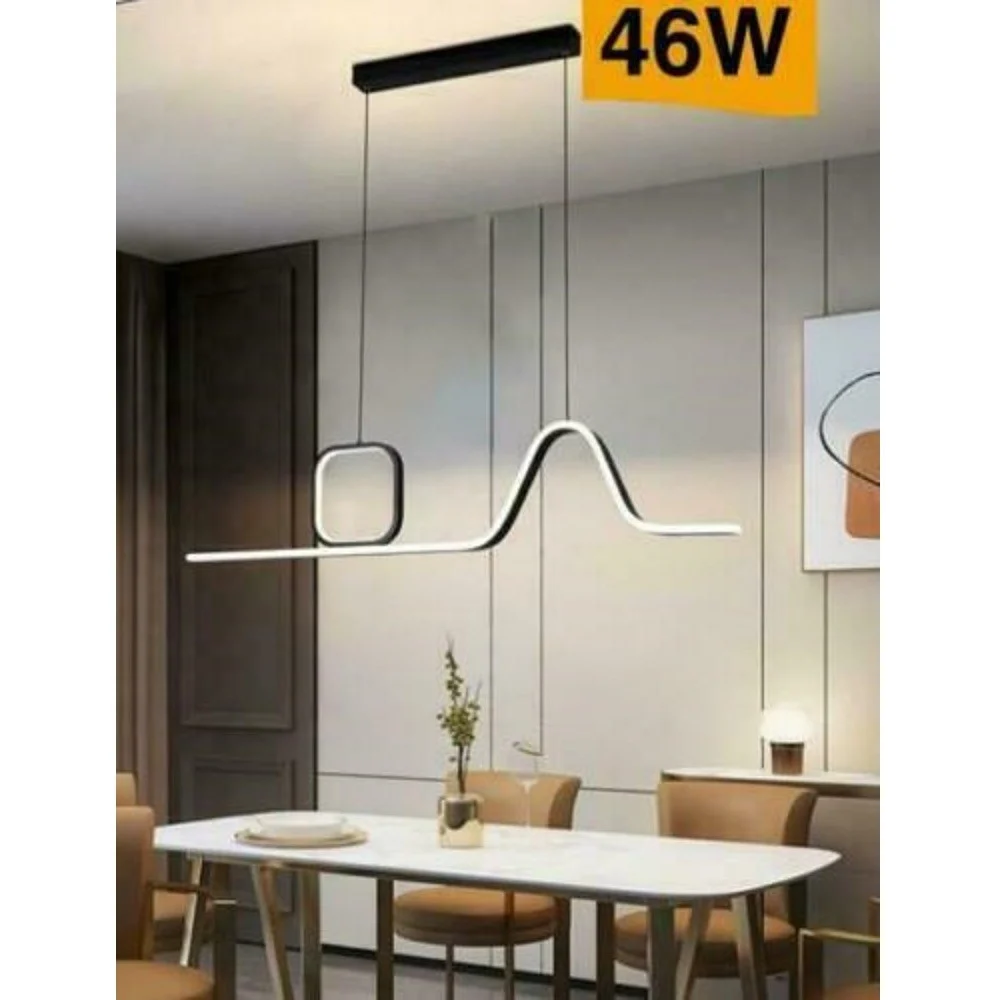 LAMPADARIO LED A SOSPENSIONE SOFFITTO 46 WATT MODERNO NERO LUCE 6500K 4000K B57 - TrAdE Shop Traesio