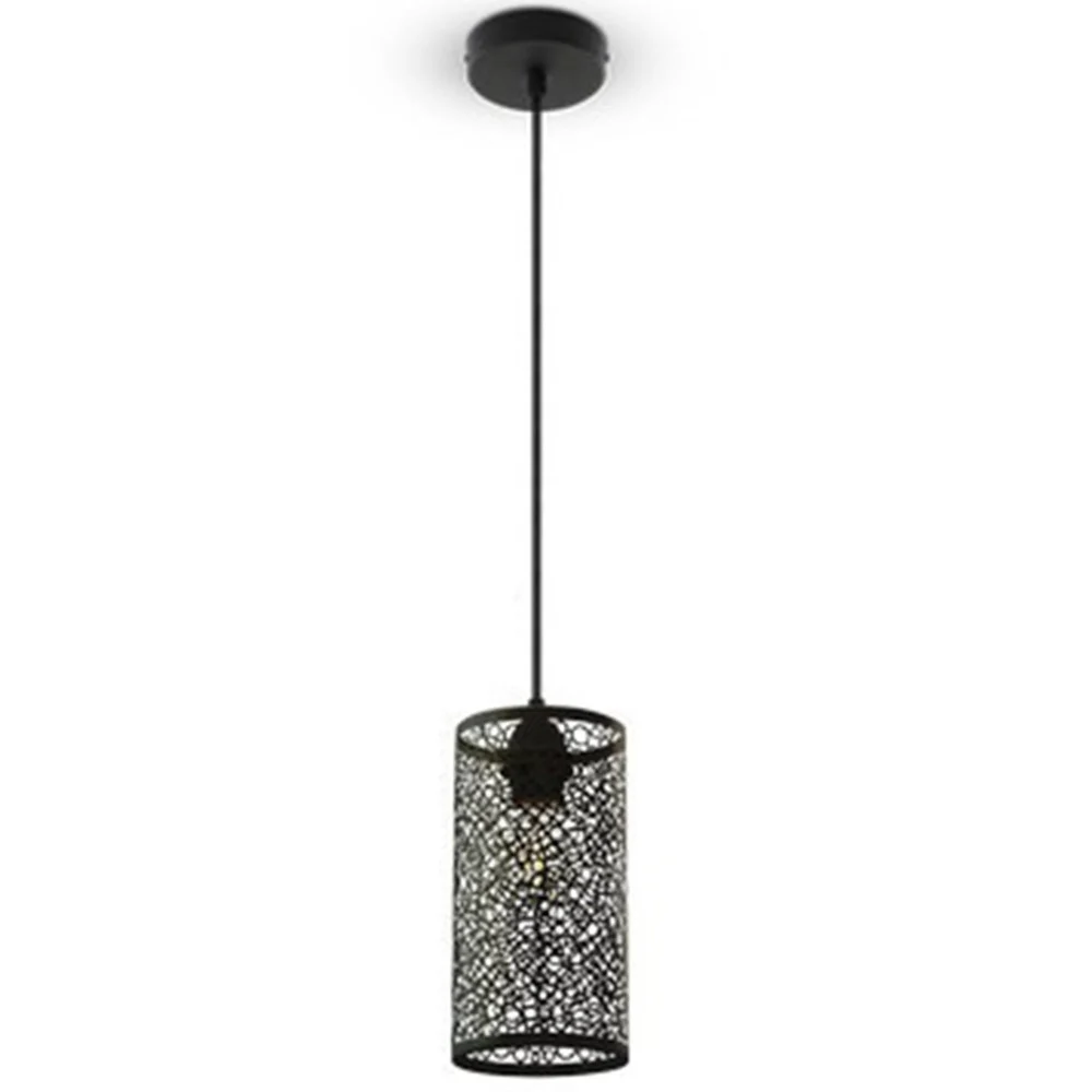 LAMPADARIO METALLO NERO STILE MAROCCHINO ELEGANTE LAMPADA A SOSPENSIONE - TrAdE Shop Traesio
