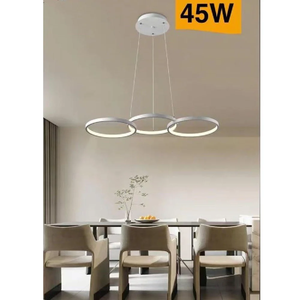 LAMPADARIO MODERNO A SOSPENSIONE LED 3 CERCHI 45WATT LUCE 3000K 4000K 6500K B63B - TrAdE Shop Traesio
