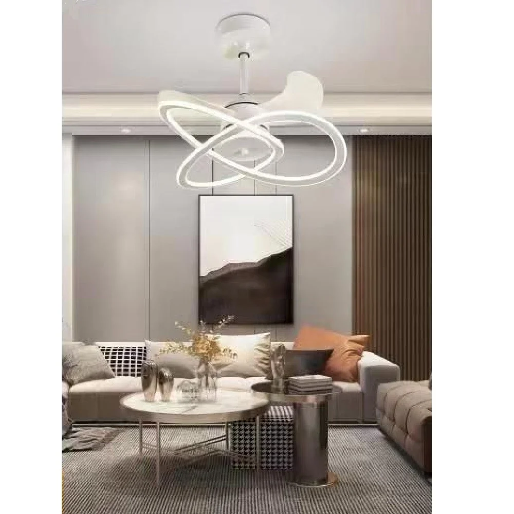 LAMPADARIO MODERNO LED AD INTRECCIO CON VENTILATORE A SOFFITTO DIMMERABILE 60005 - TrAdE Shop Traesio