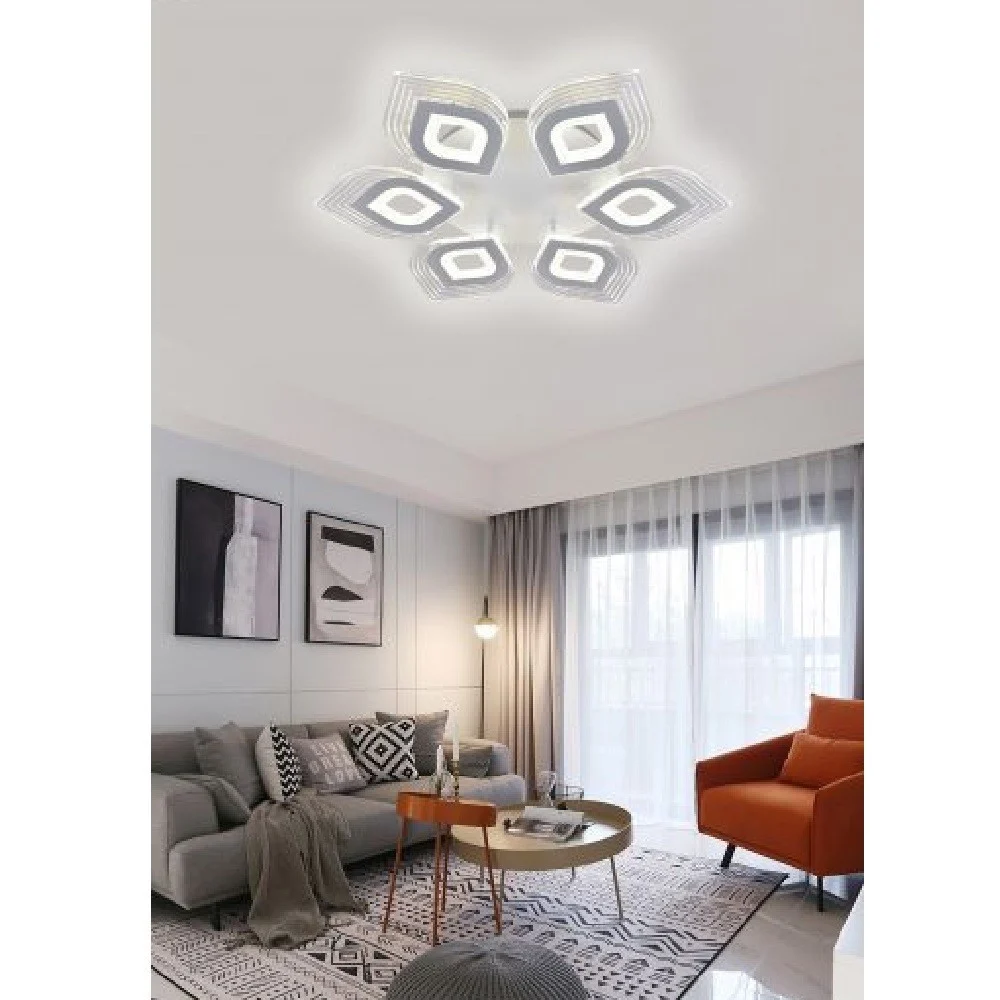 LAMPADARIO PLAFONIERA MODERNA SOFFITTO LUCE FREDDA 6500K NATURALE 4000K 55W C27B - TrAdE Shop Traesio