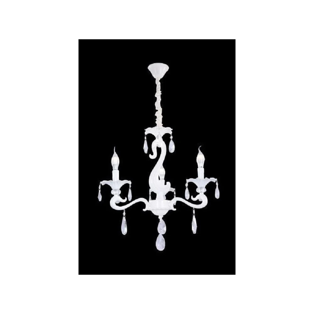 LAMPADARIO SOFFITTO CLASSICO 3 BRACCI E14 VETRO CRISTALLO GOCCE PENDENTI A15-3