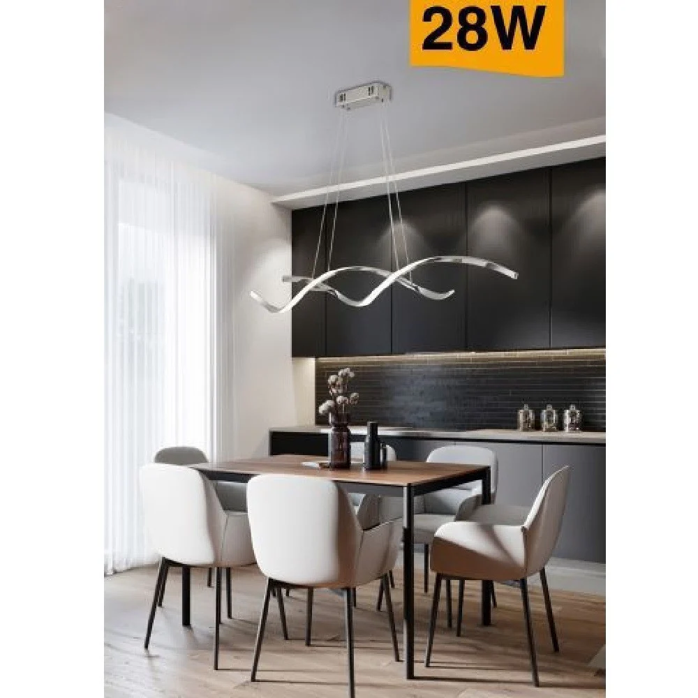 LAMPADARIO SOFFITTO LED MODERNO ONDE INTRECCIATE 28W LUCE 6500K 4000K 3000K B56A - TrAdE Shop Traesio