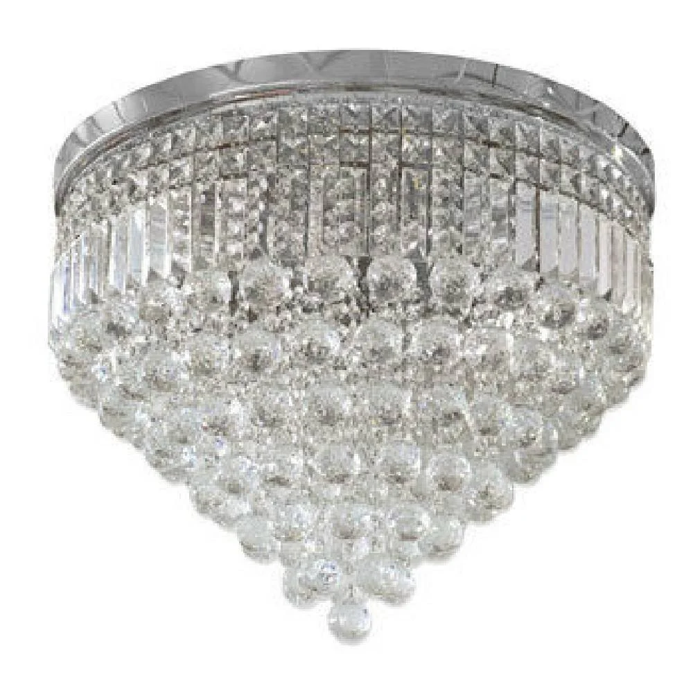 LAMPADARIO SOFFITTO PLAFONIERA CON SFERE CRISTALLI IN VETRO PORTALAMPADA E14 A - TrAdE Shop Traesio