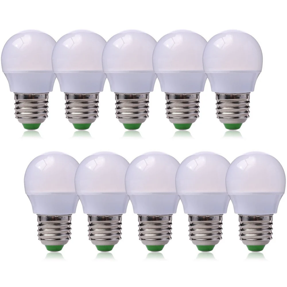 LAMPADINA GLOBETTO A LED DA 3W CON COPERTURA BIANCO LATTE A LUCE CALDA SET 10PZ - TrAdE Shop Traesio
