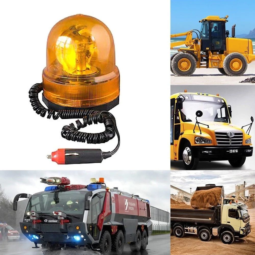 LAMPEGGIANTE SEGNALATORE EMERGENZA ROTANTE CALAMITA MAGNETICO AUTO TRATTORE 12V - Trade_Ox