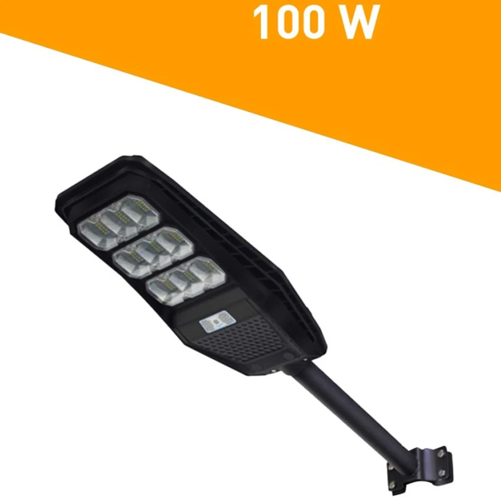 LAMPIONE STRADALE LUCE ENERGIA SOLARE LED 100WATT SENSORE PIR STAFFA TELECOMANDO - TrAdE Shop Traesio