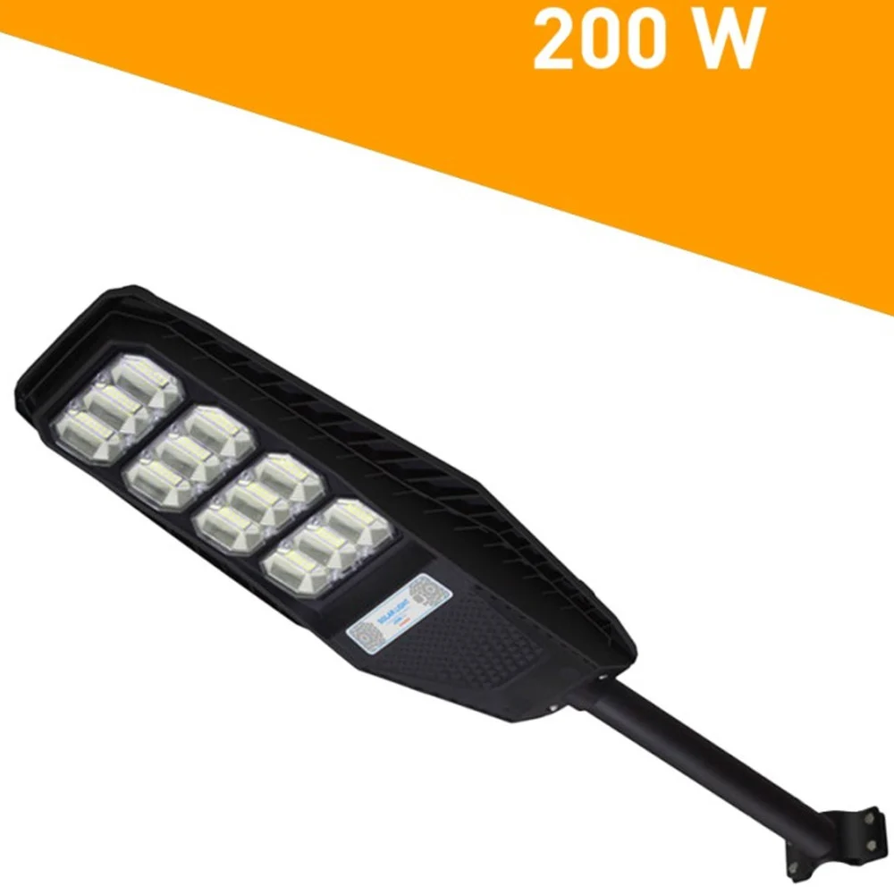 LAMPIONE STRADALE LUCE ENERGIA SOLARE LED 200WATT SENSORE PIR STAFFA TELECOMANDO - TrAdE Shop Traesio