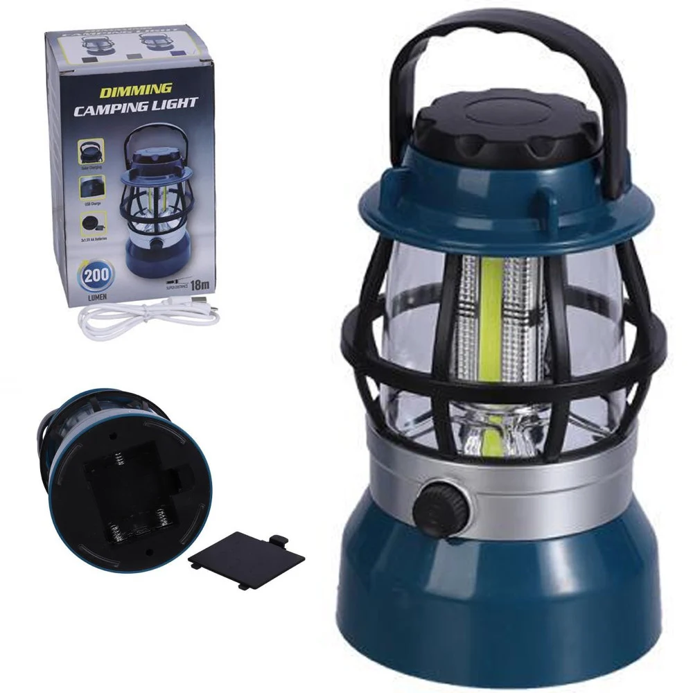 LANTERNA LAMPADA SOLARE DA CAMPEGGIO RICARICABILE LUCE LED EMERGENZA DIMMERABILE - TrAdE Shop Traesio