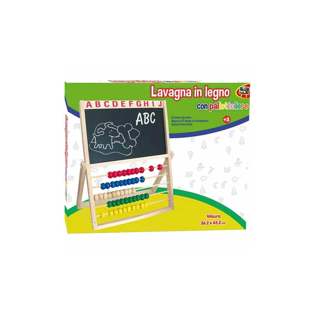 LAVAGNA DISEGNO BAMBINI CON PALLOTTOLIERE ABACO COLORATO IN LEGNO GRANDI GIOCHI - TrAdE Shop Traesio
