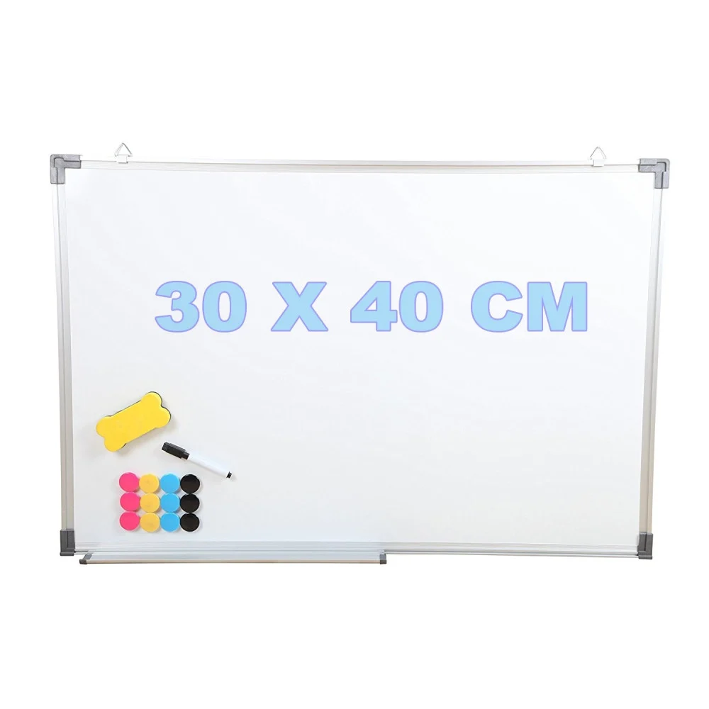 LAVAGNA MAGNETICA CON STRUTTURA ALLUMINIO 30 X 40 CM + 3 PENNARELLI + 12 MAGNETI - TrAdE Shop Traesio