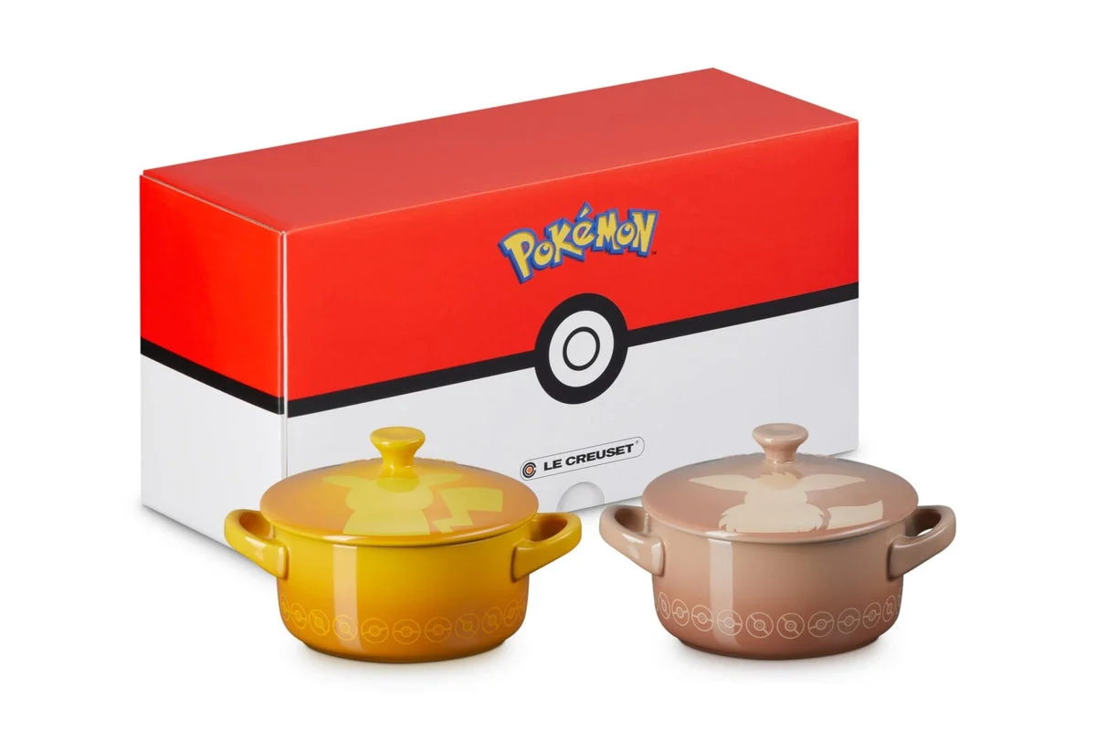 Le Creuset Mini Cocotte Set di 2 Pikachu Eevee 250 ml Nectar Cappuccino