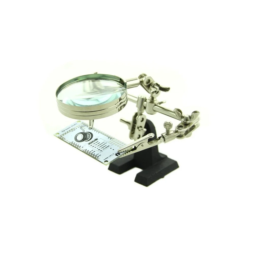 LENTE 3.5" INGRANDIMENTO 2X CON PINZE TERZA MANO DA TAVOLO SUPPORTO PER SALDATURE MODELLISMO - TrAdE Shop Traesio