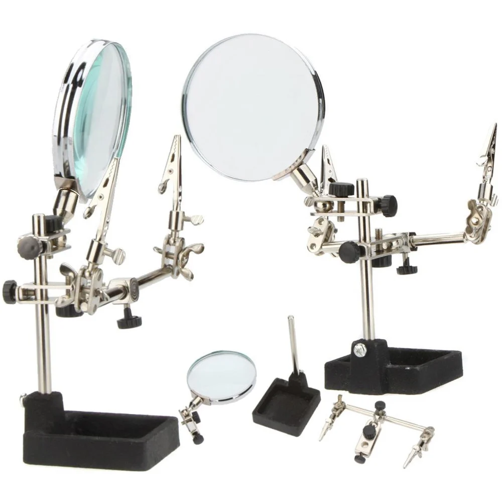 LENTE INGRANDIMENTO CON PINZE DA TAVOLO TOOL RIPARAZIONI SALDATURE ORIENTABILE - TrAdE Shop Traesio