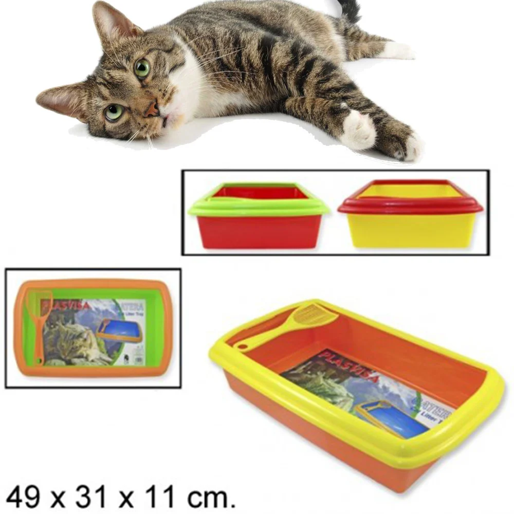 LETTIERA IGIENICA IN PLASTICA APERTA PER GATTI CON SETACCIO E PARASCHIZZI - TrAdE Shop Traesio