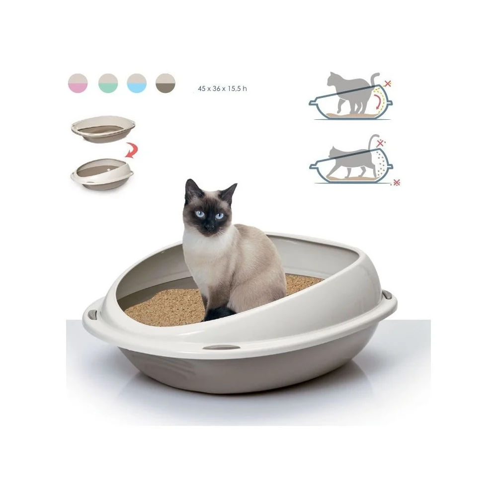 LETTIERA PER GATTO SHUTTLE 45x36x15.5 CM IGIENE E TOELETTATURA BORDI RIALZATI NO SPORCO - TrAdE Shop Traesio