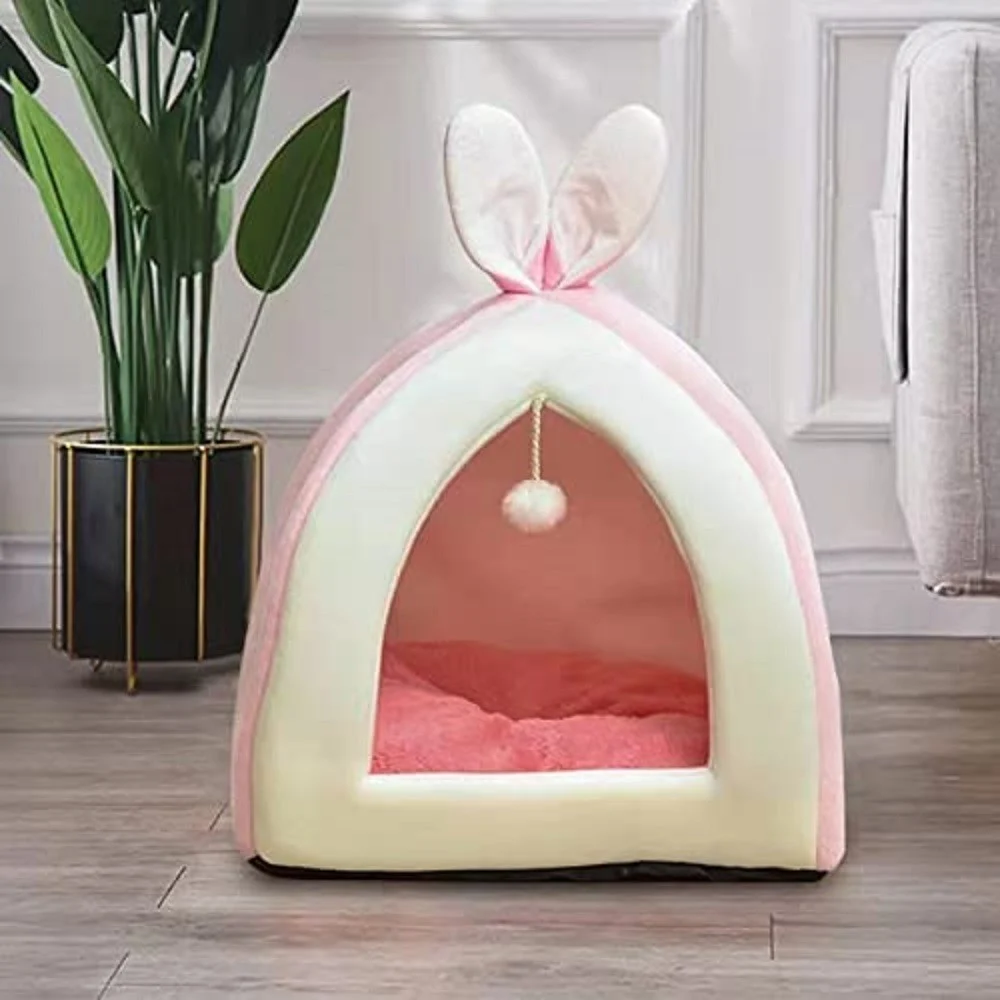 LETTO CUSCINO CUCCIA PER GATTI ANIMALI TAGLIA M CONIGLIO ROSA 33 X 33 X 36 CM - TrAdE Shop Traesio