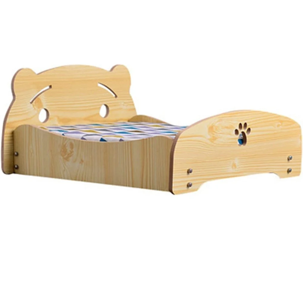 LETTO CUSCINO PER CANI GATTI ANIMALI DOMESTICI DUREVOLE IN LEGNO 57 X 47 X 23 CM - TrAdE Shop Traesio