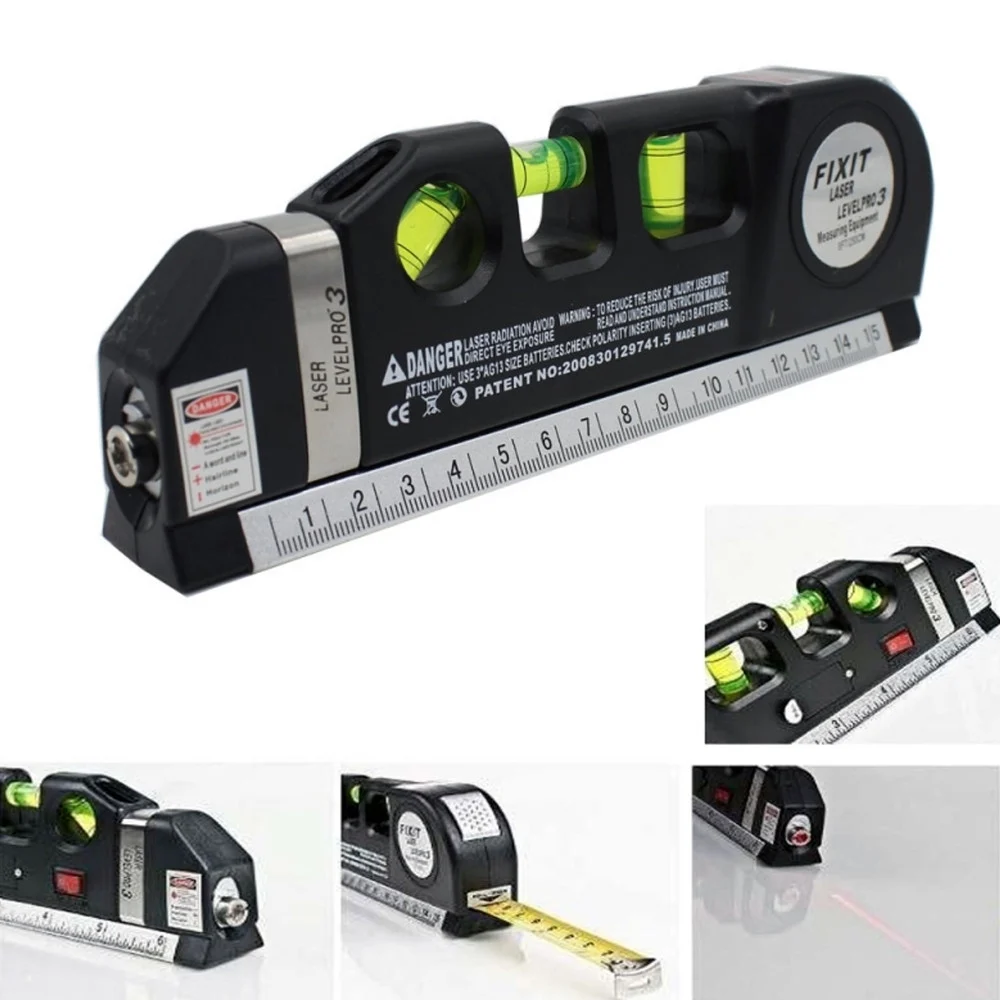 LIVELLA LASER DI PRECISIONE METRO LEVEL PRO 4 in 1 FAI DA TE ELETTRONICA 250 CM - TrAdE Shop Traesio