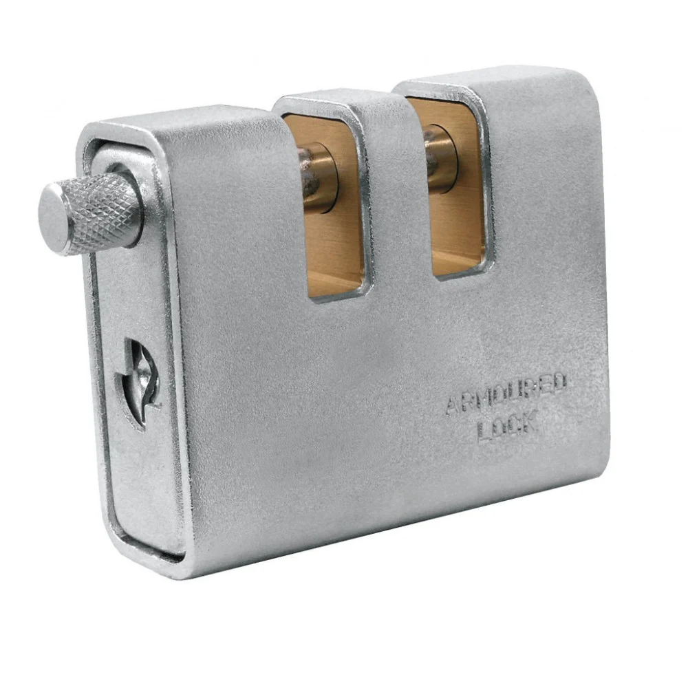LUCCHETTO CATENACCIO CORAZZATO ACCIAIO DOPPIA MANDATA 80MM CORBIN