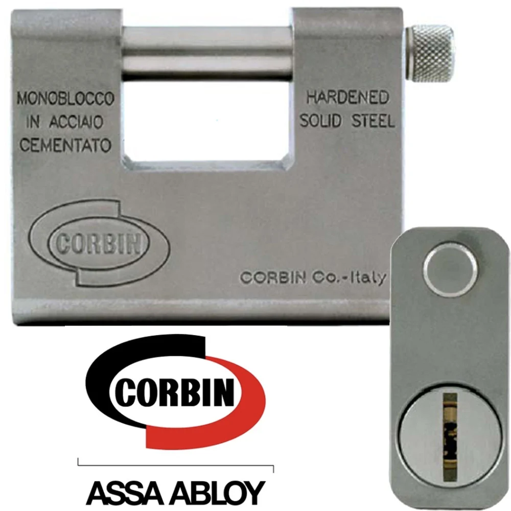LUCCHETTO CATENACCIO MONOBLOCCO IN ACCIAIO CEMENTATO GRIZZLY CORBIN ANTITRAPANO
