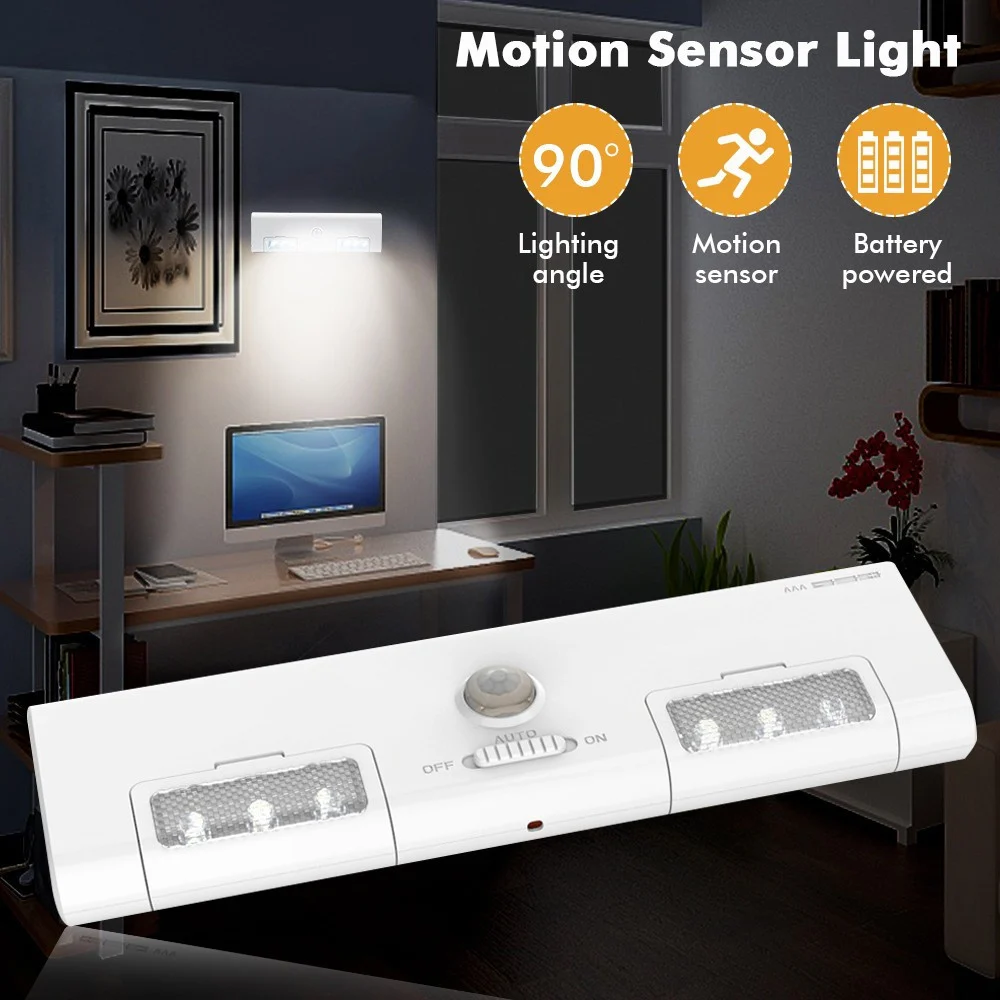 LUCE LED PER ARMADIO CON SENSORE PIR MOVIMENTO A BATTERIE ACCENSIONE AUTOMATICA - TrAdE Shop Traesio