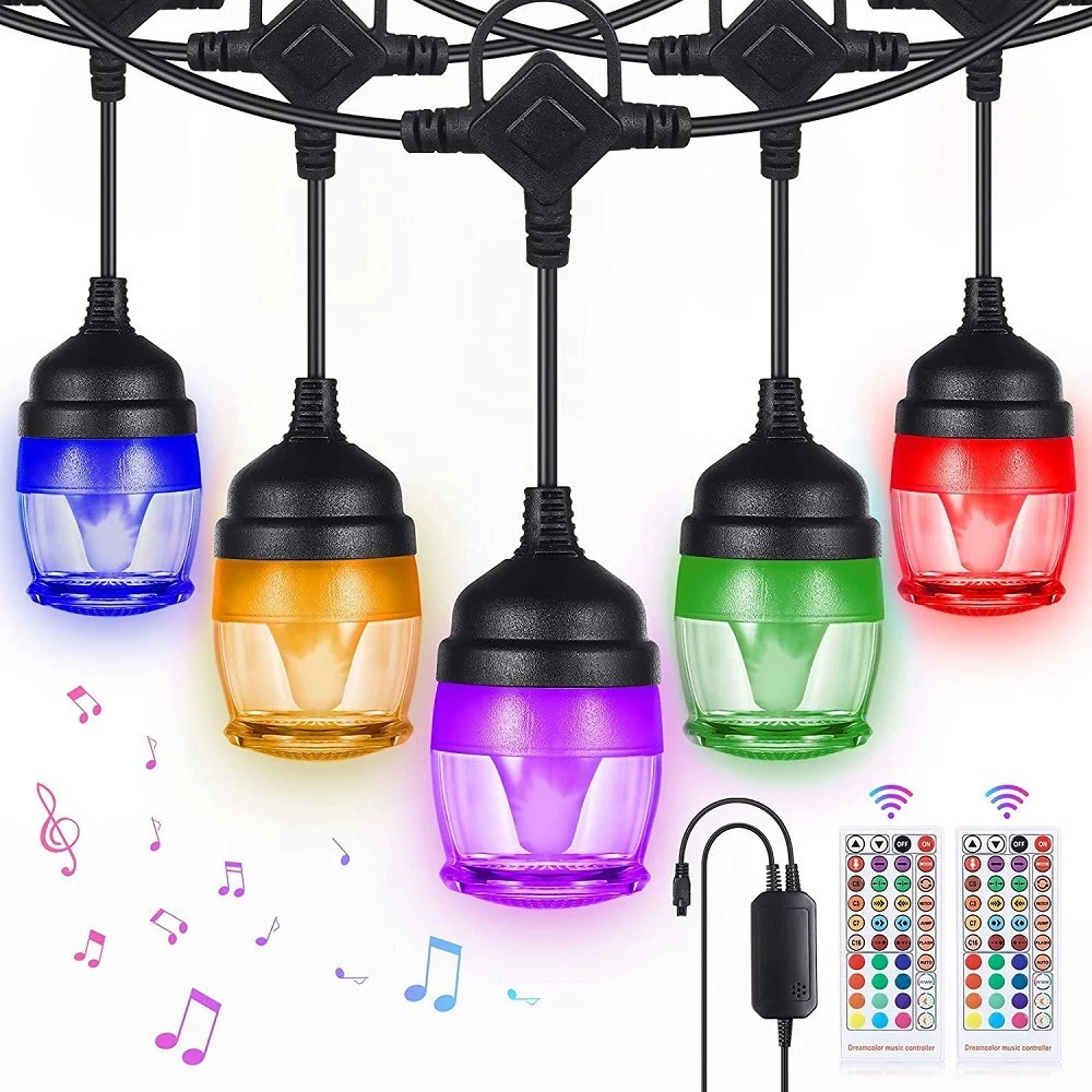 LUCI PER ESTERNI A LED RGB 14 LAMPADINE DIMMERABILI SINCRONIZZATE IMPERMEABILI - TrAdE Shop Traesio