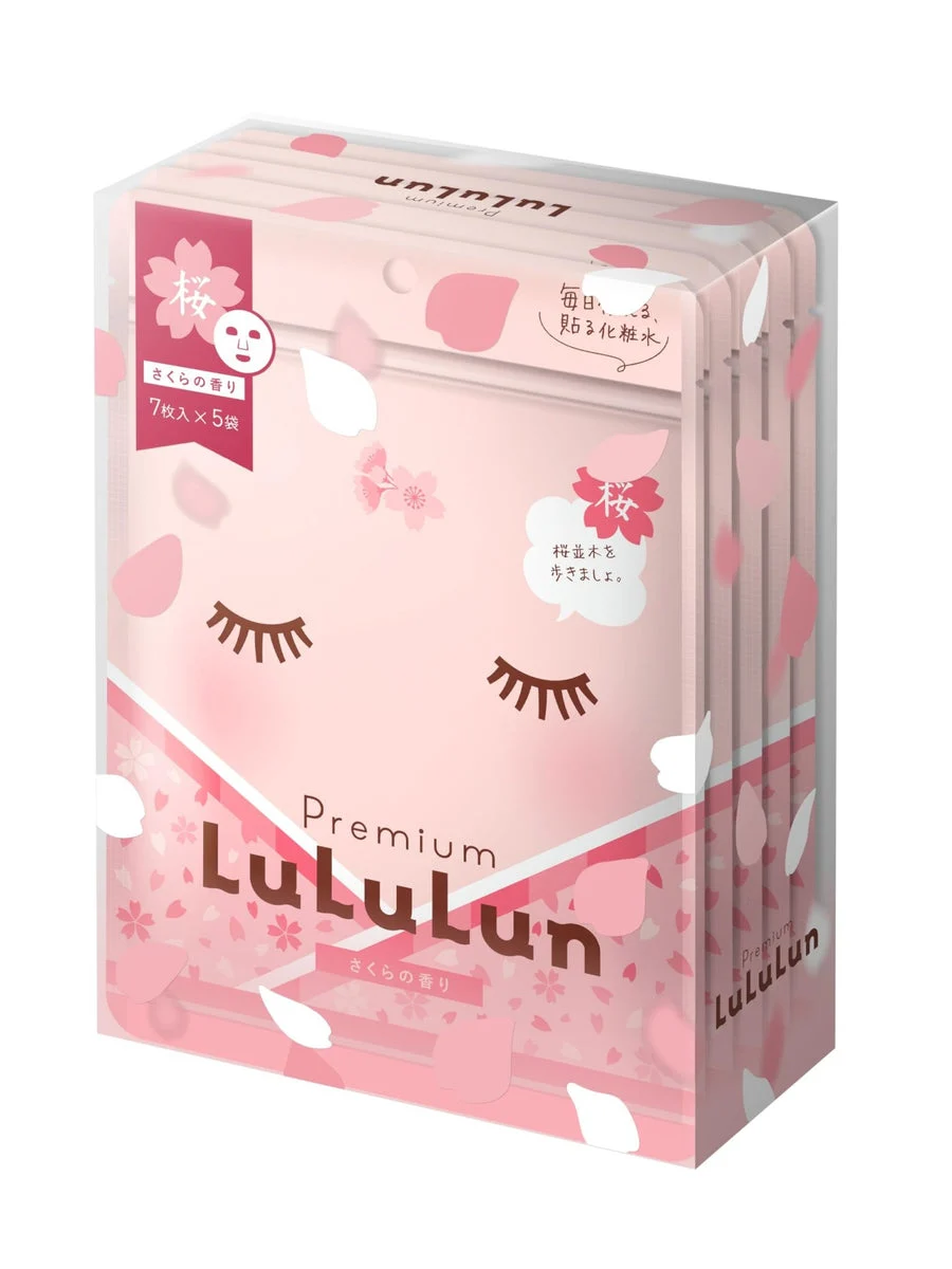LuLuLun Maschera Viso Idratante Protezione UV Premium Sakura 7 x 5 sacchetti