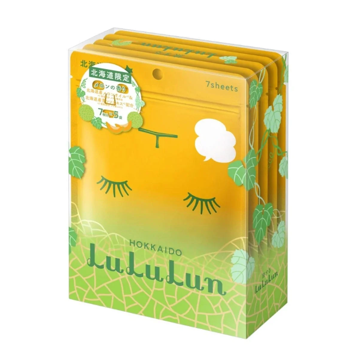 LuLuLun Maschera viso Hokkaido profumo melone 7 fogli x 5 confezioni