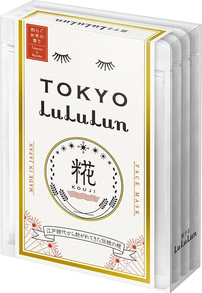 Lululun Tokyo maschera viso in tessuto profumo di riso 7 fogli x 4 pack