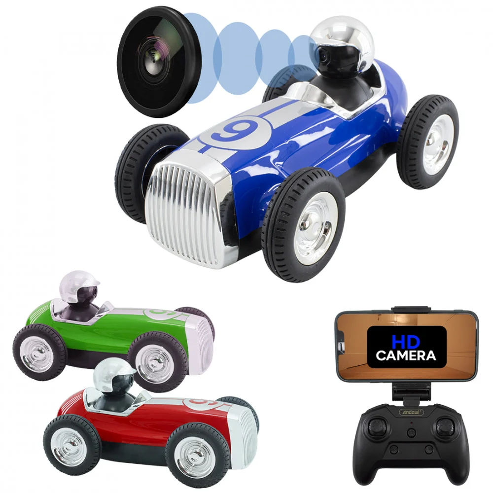 MACCHINA AUTO RETRÒ RADIOCOMANDATA F9 CAM WIFI SPEAKER BLUETOOTH APP SMARTPHONE - Andowl