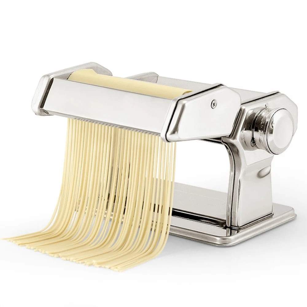 MACCHINA PER PASTA MANUALE DA CUCINA IN ACCIAIO CROMATO FETTUCCINE TAGLIOLINI - TrAdE Shop Traesio