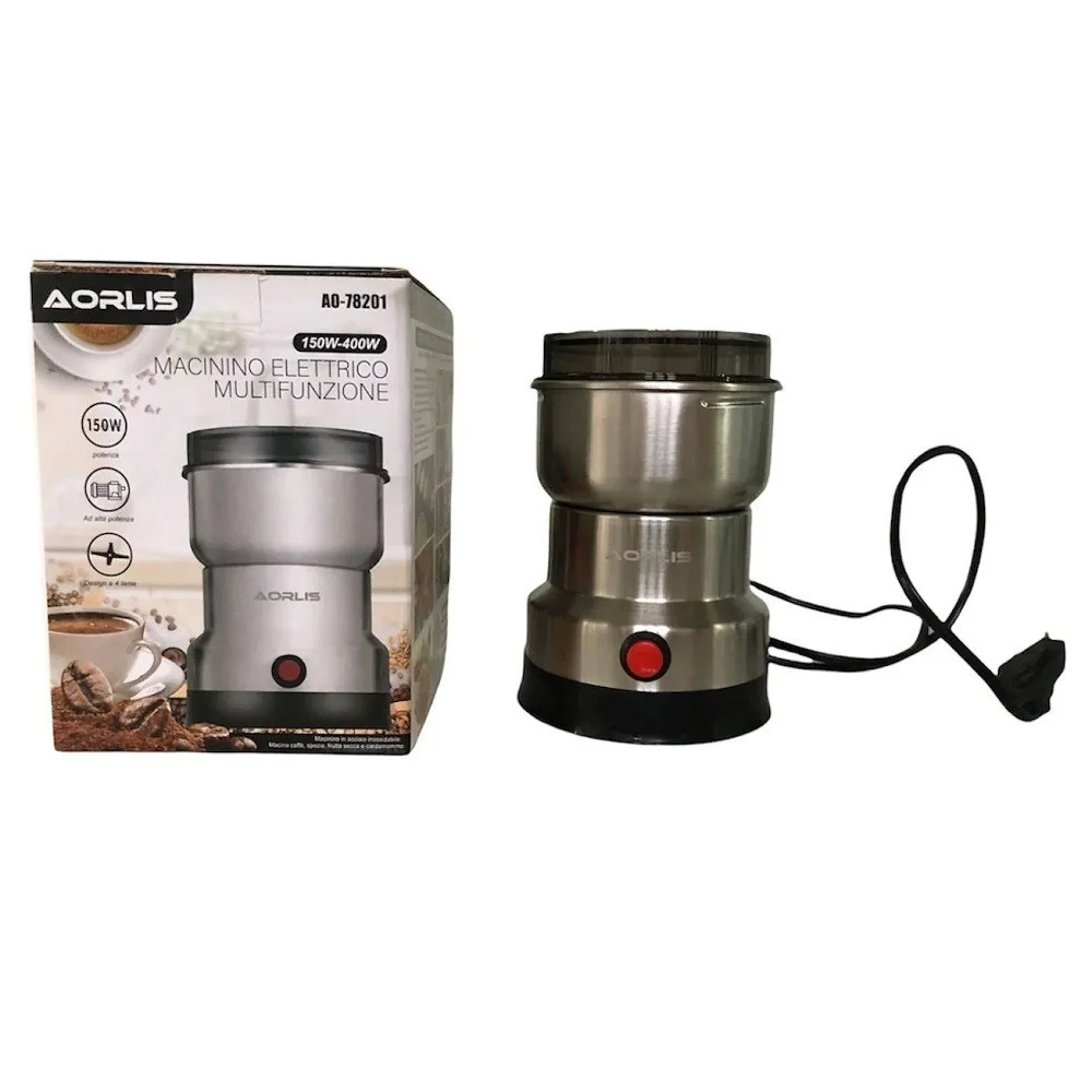 MACINACAFFÈ ELETTRICO 150W LAME ACCIAIO MULTIFUNZIONE PER CHICCHI CAFFÈ SPEZIE - TrAdE Shop Traesio