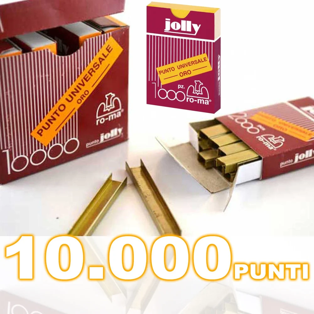 MAESTRI PUNTI SPILLE PUNTE PER SPILLATRICE UFFICIO CASA JOLLY ORO PZ. 10.000 - Romeo Mestri ®