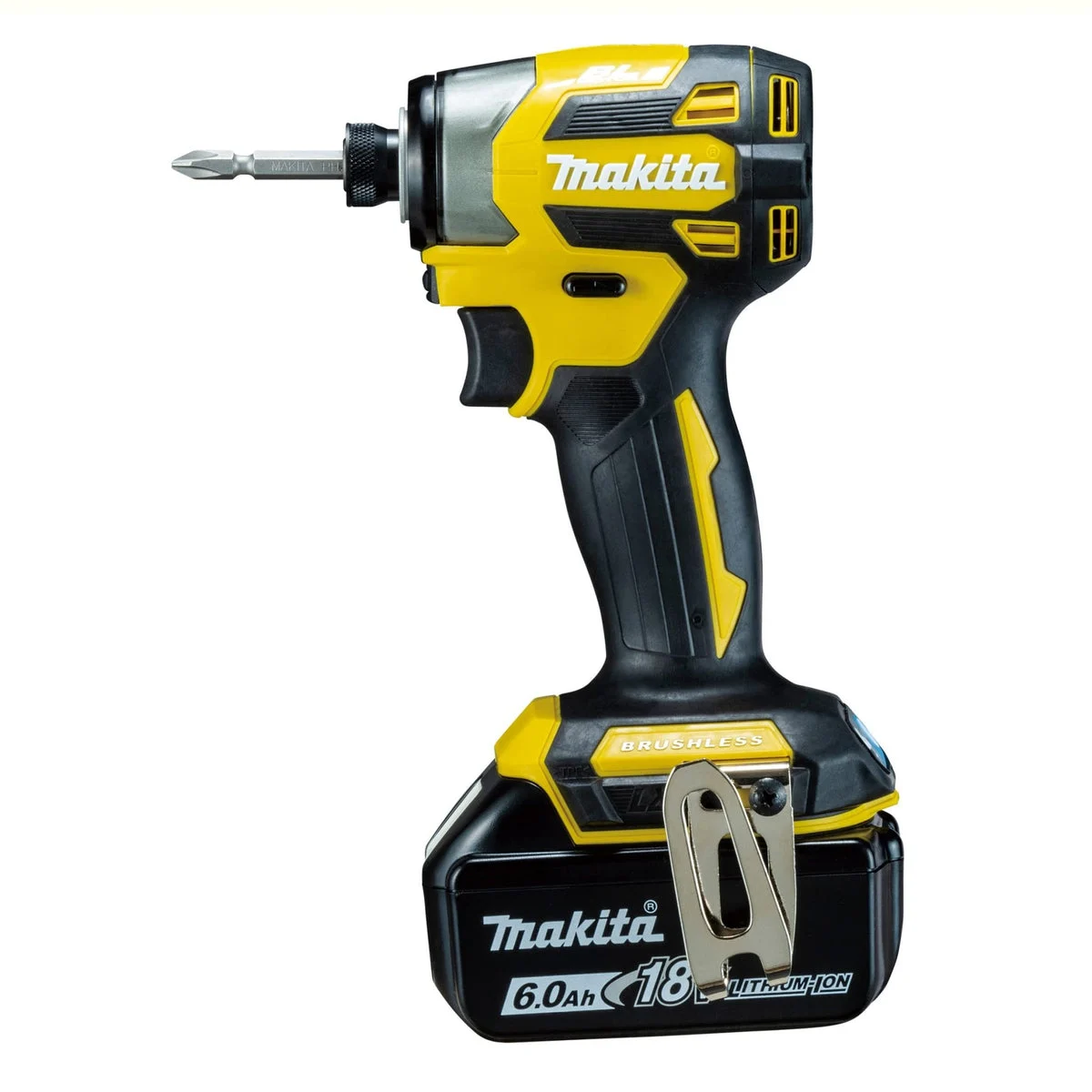 Makita avvitatore a impulsi 18V, caricabatterie e valigetta, giallo, 2x 6Ah