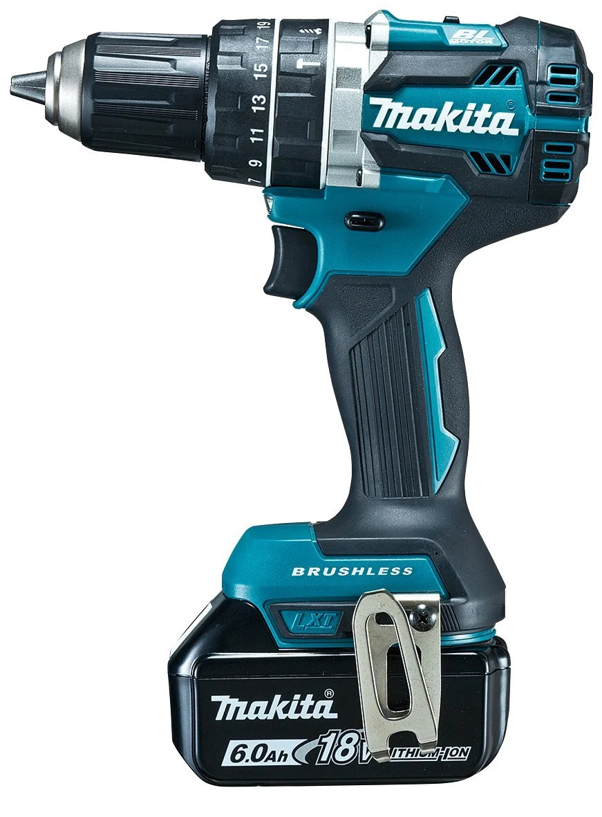 Makita trapano avvitatore a percussione a batteria HP484DRGX blu 18V 6.0 Ah