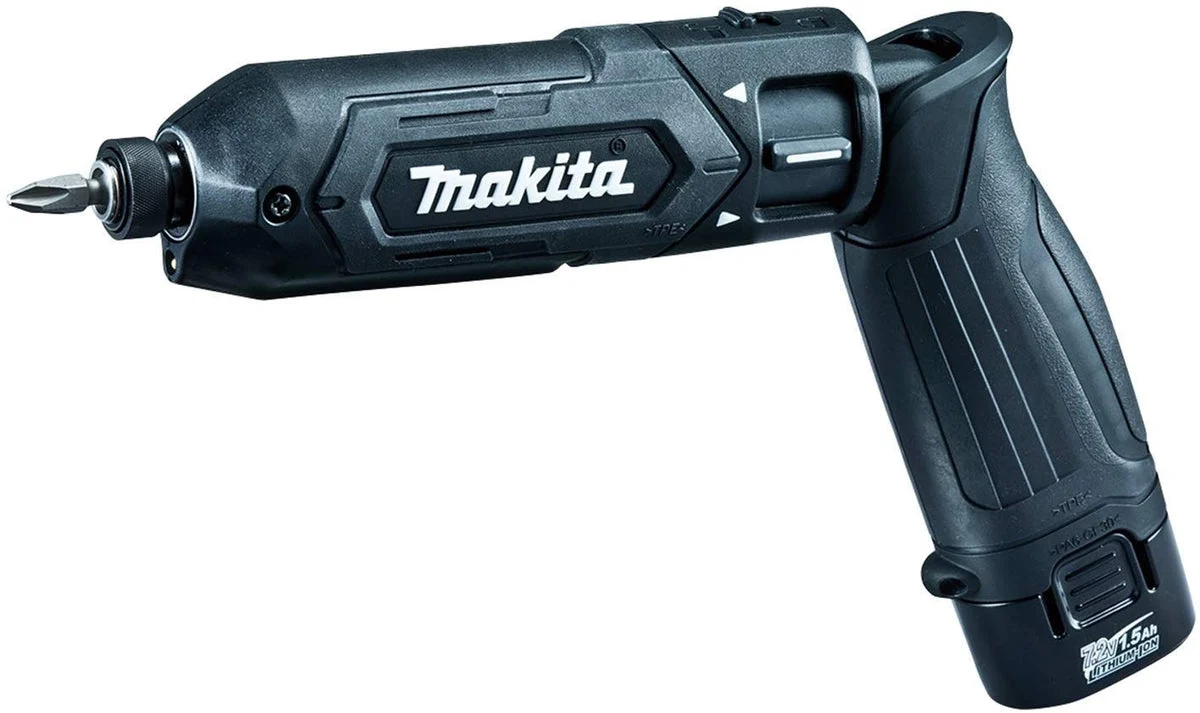 Makita avvitatore ad impulsi a penna 7 2V 25Nm TD022 nero 2x1 5Ah con caricatore