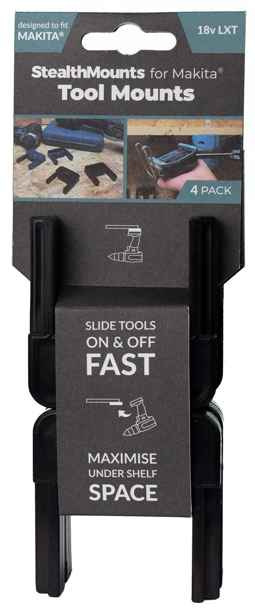 Makita Stealth Tool Mounts for Makita LXT (4‑Pack Black)