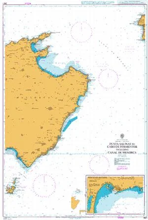 mallorca, punta salinas to cabo de formentor including canal de menorca n. 2831 (2017) - Carte nautiche, da pesca…
