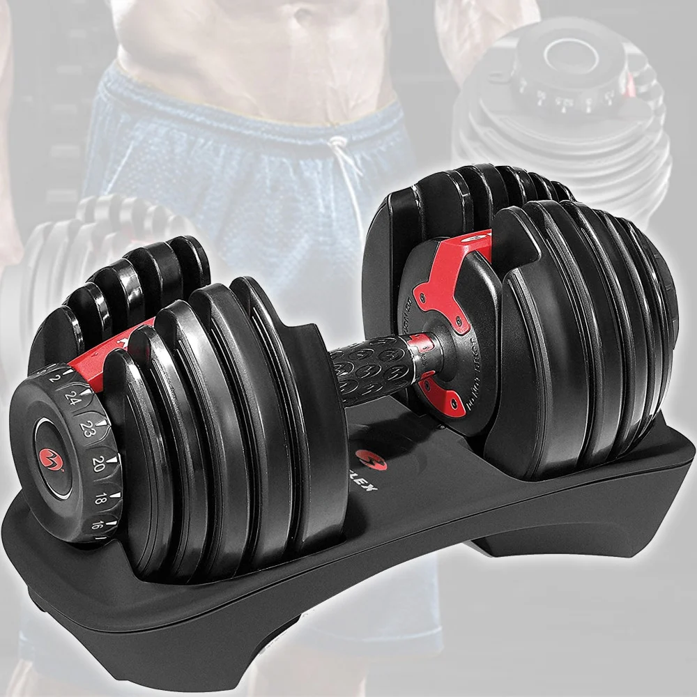 MANUBRIO PESI DUMBBELL REGOLABILE A CARICO VARIABILE DA 2 A 24KG MULTIFUNZIONALE - TrAdE Shop Traesio
