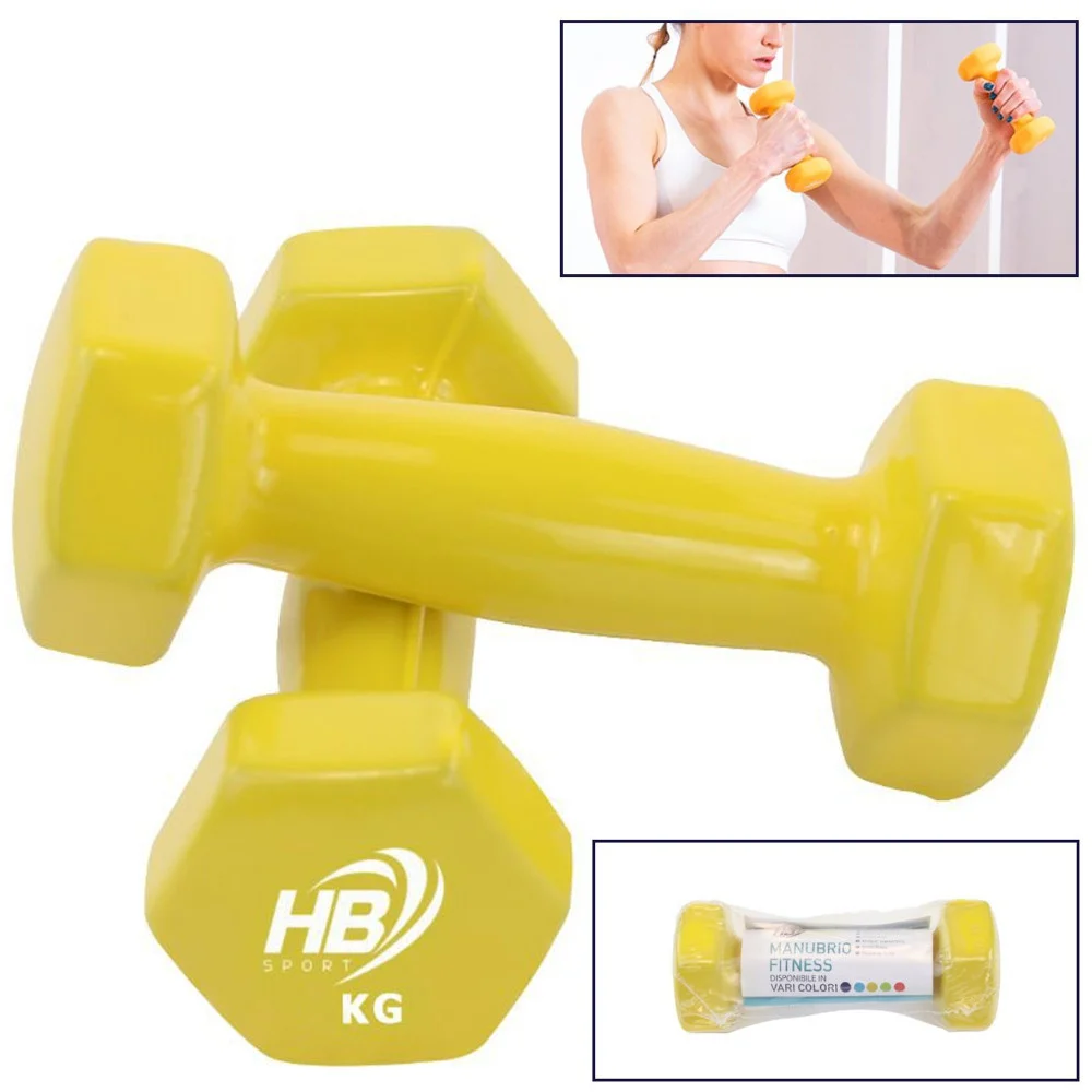 MANUBRIO SINGOLO PESI IN VINILE ALLENAMENTO ESERCIZI CASA PALESTRA WORKOUT FIT - TrAdE Shop Traesio