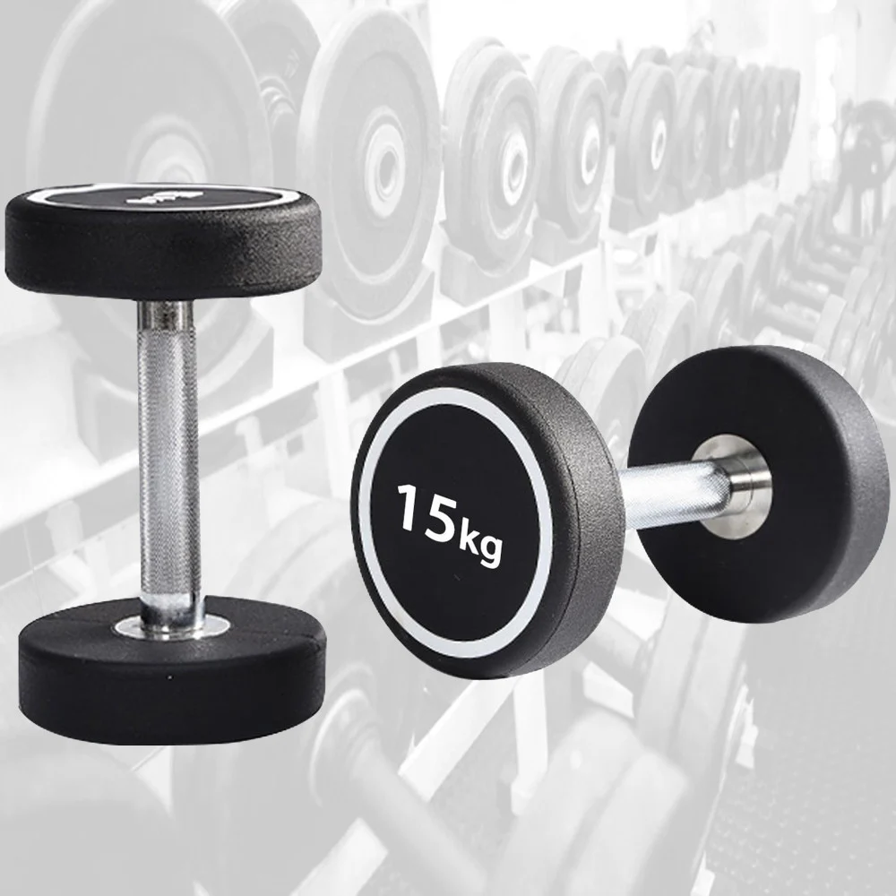 MANUBRIO SINGOLO PROFESSIONALE IN VINILE DA 15 KG PESI PALESTRA FITNESS SPORT - TrAdE Shop Traesio