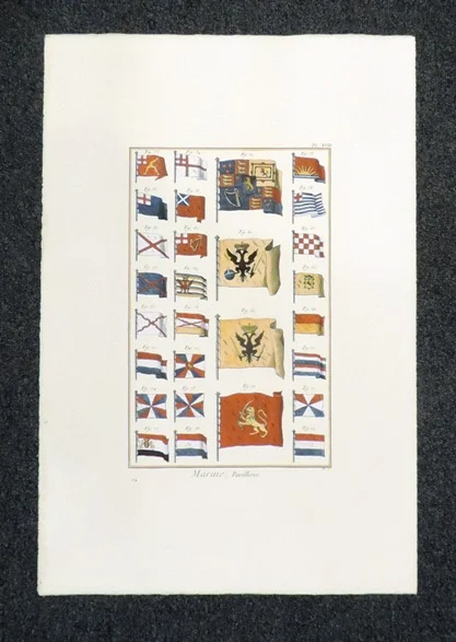 marine, pavillons – planche XVIII - Arredamento marinaresco