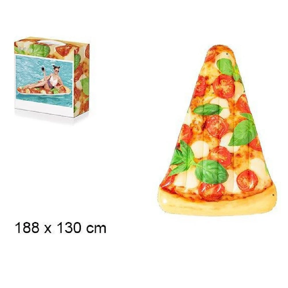 MATERASSINO GONFIABILE STAMPA SPICCHIO PIZZA PARTY PER MARE PISCINA 188 X 130 CM - TrAdE Shop Traesio