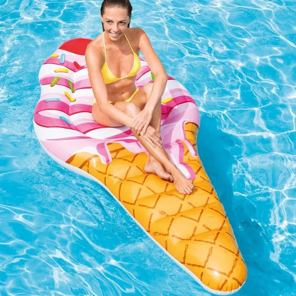 MATERASSINO ISOLA GONFIABILE CONO GELATO IN PVC MARE PISCINA 224X107CM - TrAdE Shop Traesio