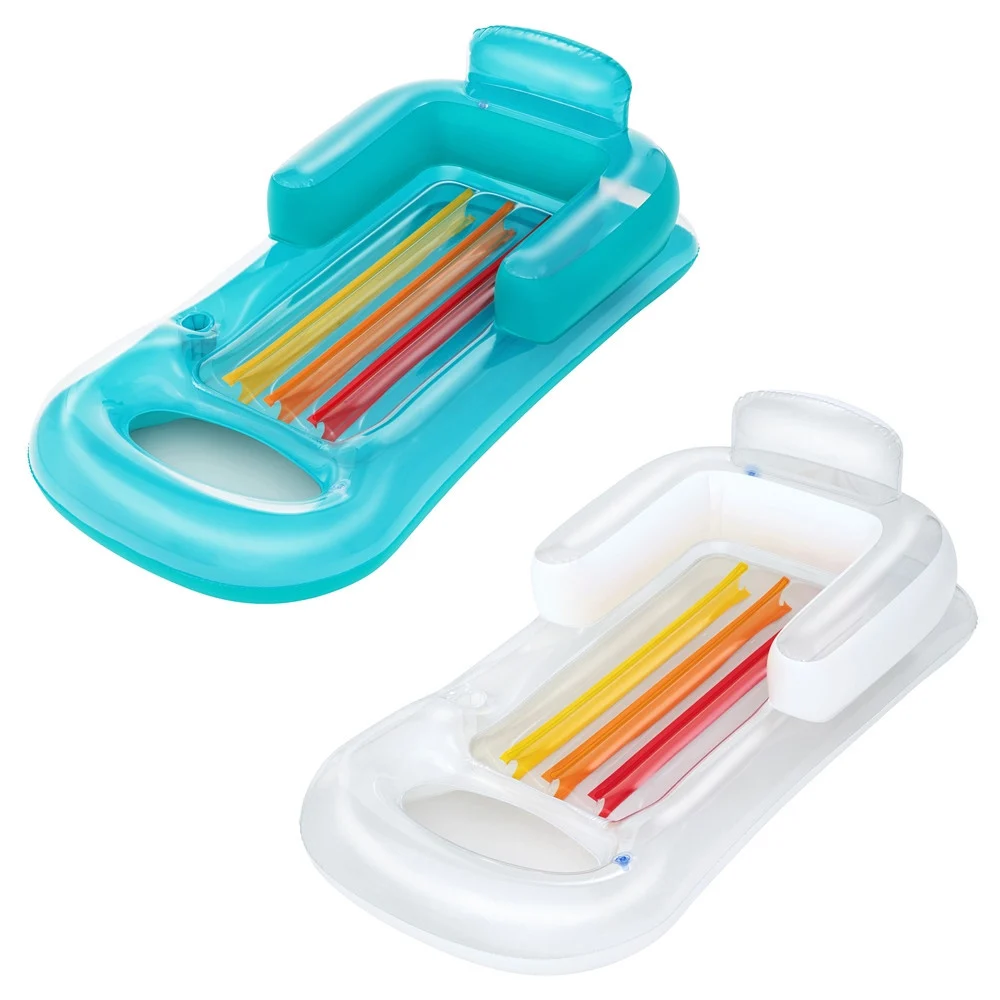 MATERASSINO POLTRONA LETTINO GONFIABILE RELAX MARE PISCINA CON PORTABIBITE 2 COLORI 43028 - TrAdE Shop Traesio