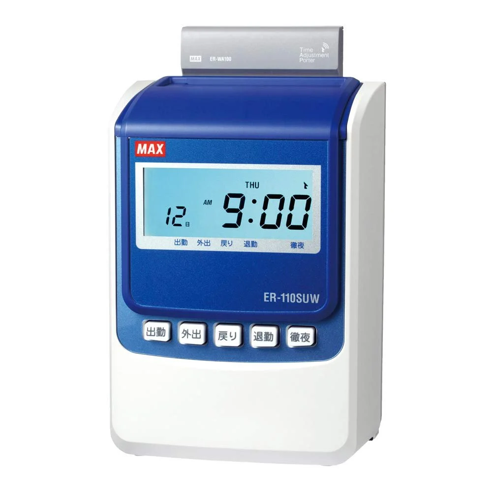 Max Registratore Elettronico del Tempo Orologio Radio ER-110SUW Bianco 60 Utenti